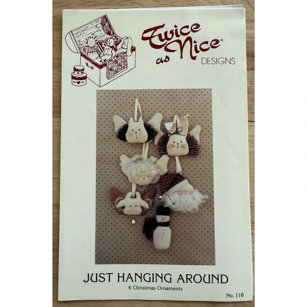 Twice As Nice Sewing Craft Pattern JUST HANGING AROUND Christmas Ornaments Uncut